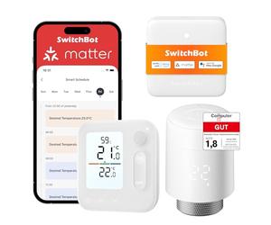SwitchBot Termostato smart per termosifone con pannello e supporto Matter (Combo), controllo da App e timer, risparmio energetico, installazione semplice, compatibile con Apple Casa