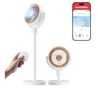 SwitchBot Ventilatore a circolazione d'aria a piantana RGB, silenzioso (22 dB) con telecomando, compatibile Matter via Hub, portata 9,15 m³/min, altezza regolabile, 4 modalità, 9 velocità, timer 9 ore
