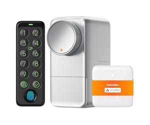 SwitchBot WiFi Smart Lock Pro con Tastiera Touchscreen, Serratura di Impronte Digitali, Chiusura Elettronica Bluetooth, IP65, Adatta di Bloccaggio, Matter Alexa Google