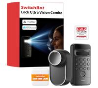 SwitchBot WiFi Smart Lock Ultra con Tastierino e Riconoscimento Facciale 3D, Serratura Smart con Impronte Digitali, Serratura Elettronica con Batteria Ricaricabile, Adatta a Matter, Alexa, Google