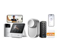 SwitchBot WiFi Smart Lock Ultra Con Tastierino Touchscreen, Videocitofono WiFi cSerratura Smart Con Impronte Digitali, Serratura Elettronica Con Batteria Ricaricabile, Adatta A Porte Europee