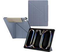SwitchEasy Origami 2024 Custodia per iPad Pro 13" con portapenne, custodia protettiva per iPad Pro 13" M4 (2024) con supporto multi-angolo, custodia Morandi, Apple Pencil Pro Charging, blu Alaska