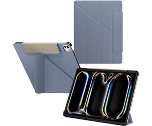 SwitchEasy Origami 2024 Custodia per iPad Pro 13" con portapenne, custodia protettiva per iPad Pro 13" M4 (2024) con supporto multi-angolo, custodia Morandi, Apple Pencil Pro Charging, blu Alaska