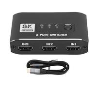 Switcher interfaccia multimediale HD 2.1, uscita 8K60Hz 4K120Hz Switcher video a 3 porte con cavo 8K per display proiettore TV