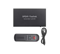 Switcher Ottico con Splitter Audio Digitale Ottico Spdif Toslink un 2 Vie 3 nel 1 Uscita con Interruttore di Controllo Remoto IR