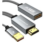 SWITCHFLUX Adattatore HDMI a Displayport, 4K @ 60Hz attivo HDMI maschio a DP femmina, convertitore adattatore ad alta velocità HDCP 2.2 cavo per PC, NVIDIA, AMD, NS, PS4/5, Xbox One/Series X (8,6