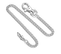 SwitchMe Bracciale da tasca per orologio da tasca 37,5 cm, catena per orologio da tasca in lega di metallo vintage per uomini/donne, Ch1-rb-argento