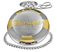 SwitchMe - Orologio da tasca con incisione personalizzata, con incisione "Dad", per la festa del papà, regalo di compleanno, orologio da tasca al quarzo da uomo con catena, Pk060830, Classico