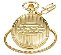 SwitchMe Orologio da tasca con incisione personalizzata - Papà inciso, nonno per la festa del papà, regalo di compleanno, orologio da tasca al quarzo da uomo con catena, PK060841-dad