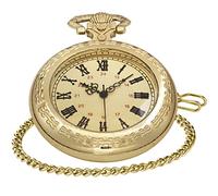 SwitchMe QPK5003DE - Orologio da tasca al quarzo con catena, orologio da tasca al quarzo classico, con catena, adatto per Natale, laurea, compleanno, festa del papà, colore: bronzo