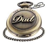 Switchme retro orologio da tasca al quarzo movimento giapponese con cintura clip catena per papà bronzo