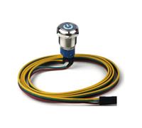 Switian 1 interruttore di alimentazione per PC, pulsante in metallo, interruttore per computer host, cavo interruttore PC case LED pulsante di accensione ATX alimentazione on/off per interruttore
