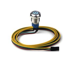 Switian 1 interruttore di alimentazione per PC, pulsante in metallo, interruttore per computer host, cavo interruttore PC case LED pulsante di accensione ATX alimentazione on/off per interruttore