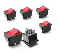 Switian 6 interruttori a bilanciere KCD4 On-Off con 4 poli, 2 posizioni AC 16A/250V 20A/125V /rosso