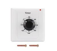 Switian Timer meccanico 120 minuti (220 V/15 A) | Timer programmabile con montaggio a parete | per ventilatore, scaldabagno, acquario, lampada e elettrodomestici
