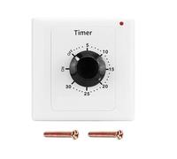 Switian Timer meccanico 30 minuti (220V/15A) | Timer programmabile da presa con montaggio a parete | Per ventilatore, scaldabagno, acquario, lampada ed elettrodomestici