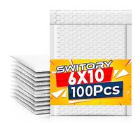 Switory 100 buste adesive per spedizione, 6 x 9 "+1,57", colore bianco