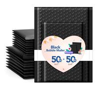 Switory 100 buste imbottite a bolle con forte adesione, per piccole imprese, 10 x 17,8 cm, 15,2 x 22,9 cm, colore: nero