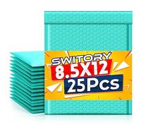 Switory 25 pezzi 21,6 cm x 32 cm Poly Bubble Mailer Buste imbottite Foderato di bolla Poly Mailer Autosigillante Verde