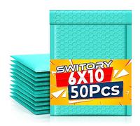 Switory 50 pezzi A5 15,3 cm x 26,9 cm Poly Bubble Mailers Buste imbottite autosigillanti Foderato di bolla Poly Mailer Teal per l'imballaggio Verde