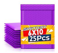 Switory - Buste imbottite in polibolla, formato A5, 15,2 x 22,9 cm, confezione da 25 pezzi, foderate a bolle d'aria in polimero, per spedizione, imballaggio, autosigillante, colore: viola