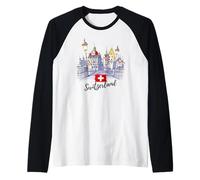 Switzerland Graphic Tees - Novelty T-Shirts & Cool Designs Maglia con Maniche Raglan