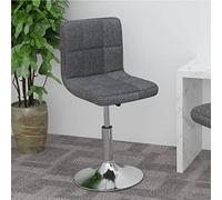 Swivel Bar Stool, Dark Gray Fabric, regolabile Kitchen Counter Height Chair with Chrome Steel Base for Dining Room