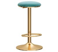Swivel Stool Velvet Upholstered, Gold Metal Base for Counter Cafe Kitchen Breakfast Pub, Adjustable Height 65-80 cm, Grigio (Green)