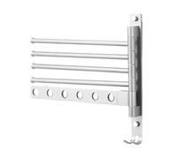 Swivel Towel Rack, 4-Arm Wall Mount Hanger, 12.8x11.97 inches, Swing-Out Towel Organizer, Space-Saving Storage Solution, Ideal for Bathroom Use, Laundry Room, Shower Area, Balcony, Gym, Dorm, Salon