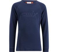 Swix RaceX Merino Manica lunga, junior, navy 122/128