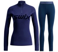 Swix RaceX Merino Pantaloni e mezza zip, donna, navy