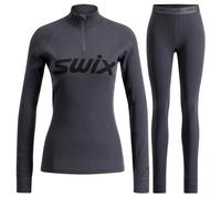 Swix RaceX Merino, set mezza zip/pantaloni, donna, grigio scuro