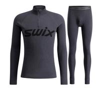 Swix RaceX Merino Set mezza zip/pantaloni, uomo, grigio scuro