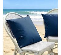 SWJ-swjssb Copricuscini Impermeabili 50x80/40x70/50x70/80x80,Copri Cuscini Esterno Impermeabile Set da 2 Fodere in Poliestere Quadrato & Rettangolare per Divano/Cuscino(Blu Navy,65x65 cm Set of 2)