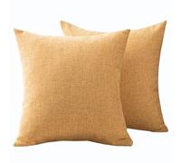 SWJ-swjssb Set di 2 Copri Cuscini Divano 50x70 Copricuscino 70x70 60x80 con Cerniera,Federe Moderne per Camera da Letto Divano Decorativo Lino Elegante Lavabile Copricuscini(Yellow,50x70 cm 2pcs)