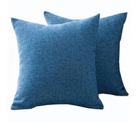 SWJ-swjssb Set di 2 Copri Cuscini Divano 50x70 Copricuscino 70x70 60x80 con Cerniera,Federe Moderne per Camera da Letto Divano Decorativo Lino Elegante Lavabile Copricuscini(Navy Blue,70x70 cm 2pcs)