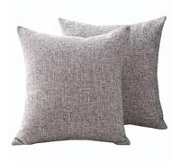 SWJ-swjssb Set di 2 Copri Cuscini Divano 50x70 Copricuscino 70x70 60x80 con Cerniera,Federe Moderne per Camera da Letto Divano Decorativo Lino Elegante Lavabile Copricuscini(Light Gray,65x65 cm 2pcs)