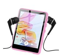 SWOFY Lettore MP3 da 128 GB con touch screen Bluetooth 5.3-2,4 pollici, suono HiFi, altoparlante integrato, funzione registrazione, radio FM, può essere esteso a 512 GB (rosa)