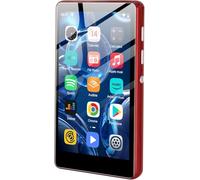 SWOFY Lettore MP3 da 80 GB con Bluetooth e WiFi, touch screen da 4,0 pollici, lettore MP3 MP4 portatile, radio FM, registratore, e-book e browser (nero) (rosso)