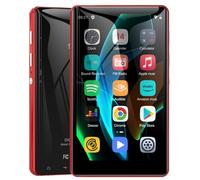 SWOFY Lettore MP3 da 80 GB con Bluetooth e WiFi, touch screen da 4,0 pollici, lettore MP3 MP4 portatile, radio FM, registratore, e-book e browser (nero) (rosso)