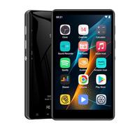 SWOFY Lettore MP3 da 80 GB con Bluetooth e WLAN, touch screen da 4,0 pollici, lettore MP3/MP4 Android con Spotify, Amazon Music, radio FM, registratore, e-book e browser - Nero