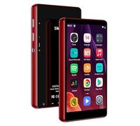 SWOFY Lettore MP3 da 80GB con Bluetooth e WiFi, Touchscreen da 4.0 pollici, lettore MP3 MP4 con stereo portatile, radio FM, registratore, e-book e browser (Nero) (Rosso)
