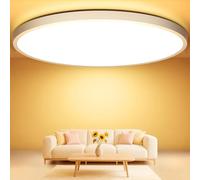 Swoieltr 3000K Plafoniera LED Soffitto da Salotto Diametro 50 cm, 48W Taglia Extra Large Lampada LED Soffitto 4800LM Lampadario Plafoniera IP44 Impermeabile Rotonda Plafoniere Lampada per Bagno Cucina