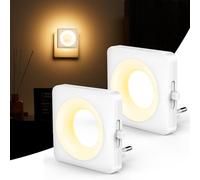 Swoieltr Luce Notturna Bambini, [2 Pezzi] Luci con Sensore Crepuscolare e Automatico Luminosità Regolabile per Camera da Letto, Corridoio, Scale, Bagno (2700K Caldo-LDR)
