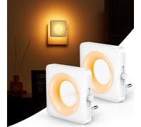 Swoieltr Luce Notturna Bambini da Presa, [2 Pezzi] 1800K Ambra Luci con Sensore Crepuscolare e Automatico Luminosità Regolabile per Camera da Letto, Corridoio, Scale, Bagno