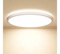 Swoieltr Plafoniera LED rotonda piatta, 22,3 cm Plafoniera LED 18W 1600LM 4000K Bianco neutro IP44 Lampada da soffitto impermeabile per bagno Cucina Corridoio Camera da letto
