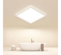 Swoieltr Plafoniera LED Soffitto, 18W 2000LM Ultra Sottile Lampada da Soffitto Quadrata, 4000K IP44 Impermeabile Plafoniera Bagno, 22CM Lampadario LED per Soggiorno, Bagno, Camera da Letto, Cucina