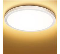 Swoieltr Plafoniera LED Soffitto, 18W Ø22CM Lampada da Soffitto 3000K 1600LM Lampade Lampadari IP44 Impermeabile Rotonda Plafoniere da Ufficio Luce Soffitto per Camera da Letto, Cucina, Balcon