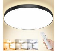 Swoieltr Plafoniera LED Soffitto Dimmerabile 24W Lampada da Soffitto con Telecomando 3000K-6500K Plafoniera Bagno IP44 Impermeabile Ø28CM 2000LM Lampadario LED Moderna per Cameretta/Cucina/Soggiorno