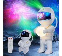 Swoieltr Proiettore Stelle Soffitto LED Astronauta Proiettore Stelle 360° Regolabile, con Telecomando, 8 Modalità di Nebulosa, Luce Notturna, Lampada Proiettore Stelle Bambini Adult